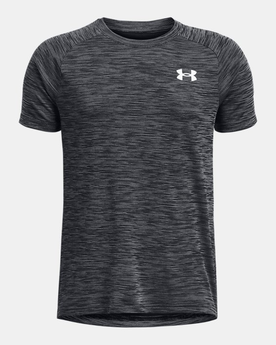 Boys' UA Tech™ Textured Short Sleeve in Black image number 0